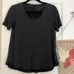 3/$20 LOFT Short Sleeve Swing Tee Black S Petite